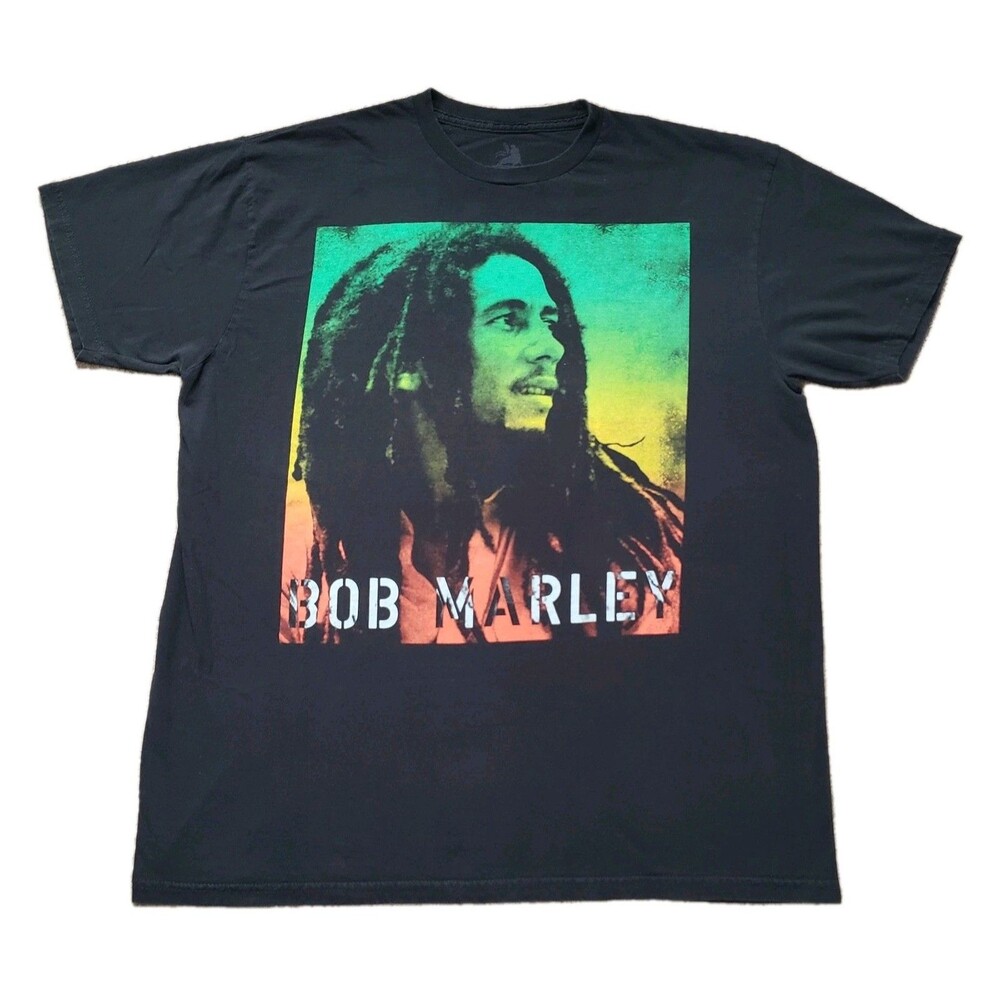 Zion Rootswear Bob Marley Big Face Reggae Sz 2XL Mens Black T-Shirt Jamaica